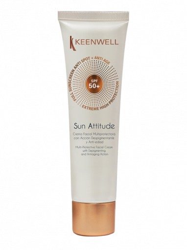 Keenwell - SUN ATTITUDE - Multi-protective facial cream with depigmenting and antiaging action spf50+ - Мултизащитен Депигментиращ крем против стареене SPF 50+. 60 ml.