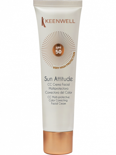 Keenwell - SUN ATTITUDE - CC multi-protective color correcting facial cream spf 50  -  Мултизащитен CC тониращ крем за лице SPF 50. 60 ml.