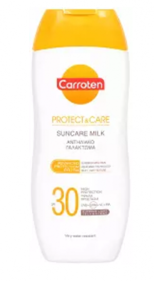 Carroten - Слънцезащитно мляко за тяло с висока защита  SPF30 - Protect & Care Suncare Milk  SPF 30  200 ml.