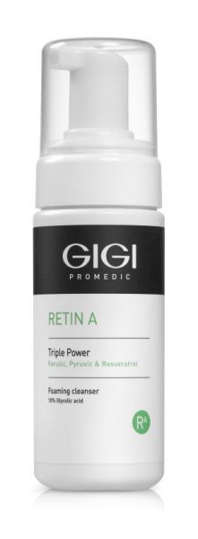 GIGI - RETIN A  -  FOAMING CLEANSER 10% GLYCOLIC ACID Почистваща пяна с 10% гликолова киселина .  120 ml