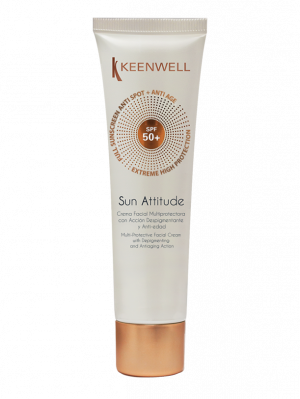 Keenwell - SUN ATTITUDE - Multi-protective facial cream with depigmenting and antiaging action spf50+ - Мултизащитен Депигментиращ крем против стареене SPF 50+. 60 ml.