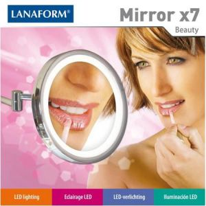 Lanaform - Огледало за стена със седемкратно увеличение и диодно осветление - Mirror X7.