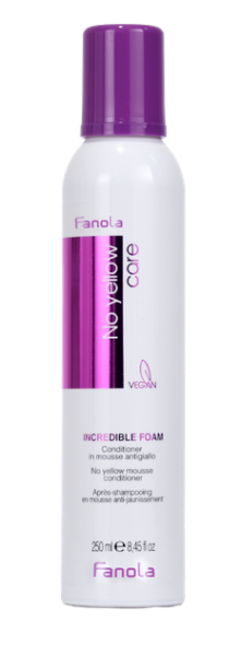 Fanola - No yellow Incredible Foam -  Мус за неутрализиране на жълти оттенъци. 250 ml