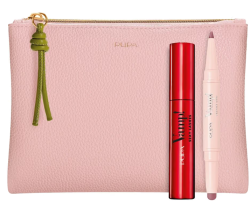 Pupa - VAMP! SET SEXY LASHES MASCARA + VAMP CREAMY DUO LIPS 006 + FLAT CLUTCH    Комплект спирала за провокативен обем и красиво извити мигли &  Молив контур устни и  чанта тип „клъч“.