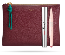Pupa - VAMP! SET ! MASCARA + VAMP CREAMY DUO LIPS 008 + FLAT CLUTCH  /  Комплект  Спирала за изключителен обем и ефект на "Изкуствени мигли",  Молив контур устни и чанта тип „клъч“