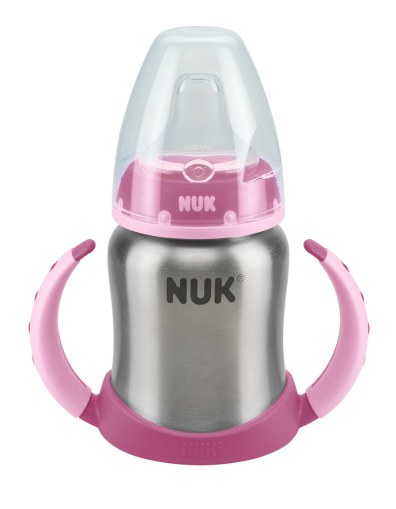 NUK - Шише от неръждаема стомана 150 мл. термо, 6+ мес. - First Choice.