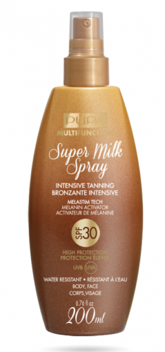 Pupa -  Sun- SUPER MILK SPRAY INTENSIVE TANNING SPF 15 / 30   - Слънцезащитно мляко спрей  SPF 15 / 30 . 200 ml