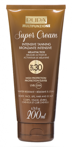Pupa -  Sun- SUPER CREAM INTENSIVE TANNING SPF 6 / SPF 30   - Слънцезащиен крем  SPF 6 /  SPF 30 . 200 ml