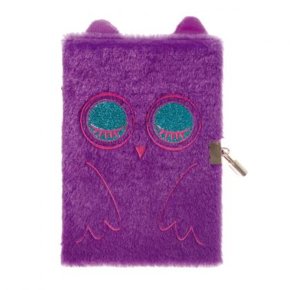 Starpak - OWL -  Плюшен таен дневник с катинар   21 х 15 см