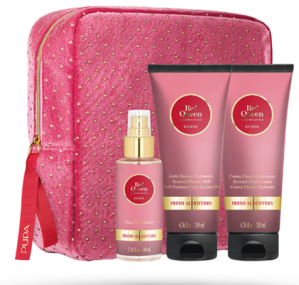 Pupa - RED QUEEN LARGE KIT -  Коледен комплект за тяло  - Душ гел 200 мл + мляко за тяло 100 мл + тоалетна вода  EDT .