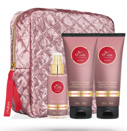 Pupa - RED QUEEN LARGE KIT -  Коледен комплект за тяло  - Душ гел 200 мл + мляко за тяло 100 мл + тоалетна вода  EDT .