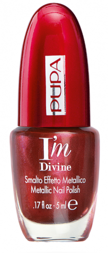 Pupa - RED POWER - I`M  DIVINE METALIC NAIL POLISH - Лак за Нокти с Металик Финиш.