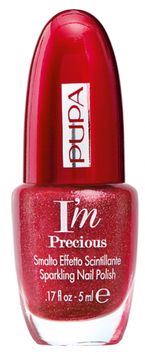 Pupa - RED POWER -  I`M PRECIOUS SPARKLING NAIL POLISH - Лак за Нокти с Блестящ Финиш.
