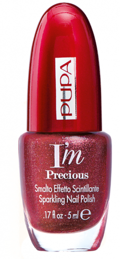 Pupa - RED POWER -  I`M PRECIOUS SPARKLING NAIL POLISH - Лак за Нокти с Блестящ Финиш.