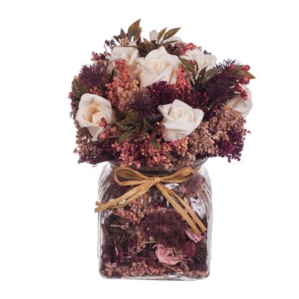 New Wish Studio Floral - Рози микс в стъклена ваза/ различни цветове