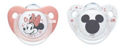 NUK - биберон залъгалка силикон 0-6 мес. 2бр. MICKEY + кутийка за съхранение и стерилизация в микровълнова 