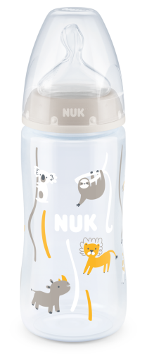 NUK - First Choice РР шише Temperature control 360мл силикон 6-18 мес, микс XL + box