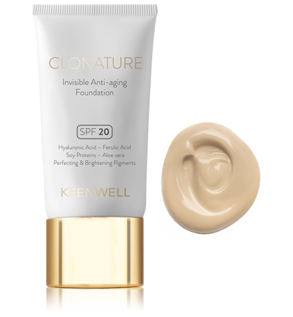 Keenwell - CLONATURE  Фон дьо тен с анти-ейдж ефект - Invisible Anti-aging Foundation SPF20. 30 ml