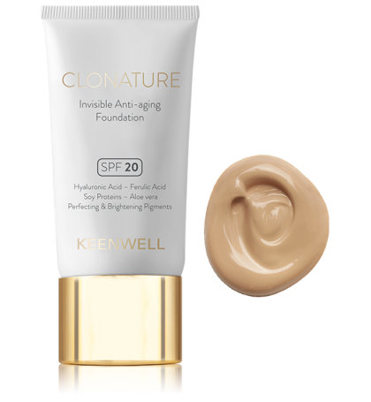 Keenwell - CLONATURE  Фон дьо тен с анти-ейдж ефект - Invisible Anti-aging Foundation SPF20. 30 ml