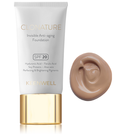Keenwell - CLONATURE  Фон дьо тен с анти-ейдж ефект - Invisible Anti-aging Foundation SPF20. 30 ml