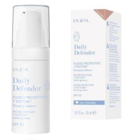 Pupa -  ежедневен защитен флуид за лице  SPF50  /DAILY DEFENDER PROTECTIVE FLUID 7 FACTORS. 30 ml