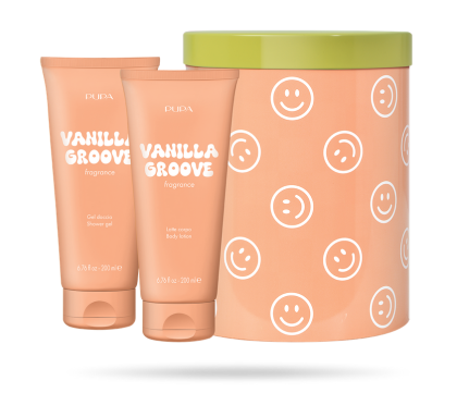 PUPA MILANO - HAPPY BOX   KIT 1  ДУШ ГЕЛ + МЛЯКО ЗА ТЯЛО  + МЕТАЛНА КУТИЯ/ 6 аромата. 200 ml