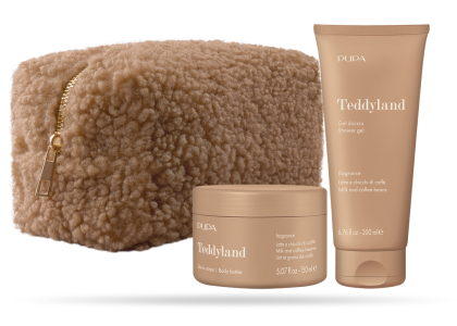 PUPA MILANO - TEDDYLAND  KIT 1-  ДУШ ГЕЛ + ПОДХРАНВАЩ КРЕМ ЗА ТЯЛО + НЕСЕСЕР / 4 аромата. 