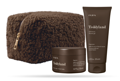PUPA MILANO - TEDDYLAND  KIT 1-  ДУШ ГЕЛ + ПОДХРАНВАЩ КРЕМ ЗА ТЯЛО + НЕСЕСЕР / 4 аромата. 