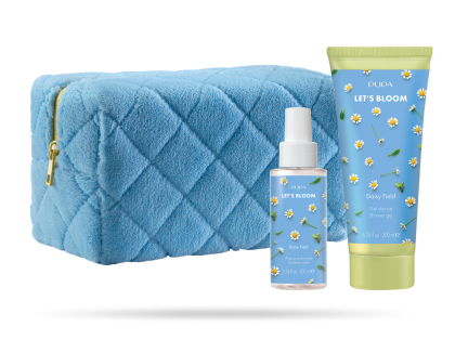 PUPA MILANO - LET`S BLOOM KIT 2  ДУШ ГЕЛ  + АРОМАТИЗИРАНА ВОДА + НЕСЕСЕР / 4 аромата. 200 & 100 & 100  ml