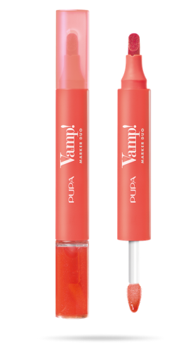 Pupa -  VAMP! MARKER DUO LIP MARKER & OIL-GLOSS / Дуо контур и гланц за неустоимо сочни устни.
