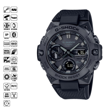 Casio - Мъжки часовник G-SHOCK  GST-B400BB-1AER