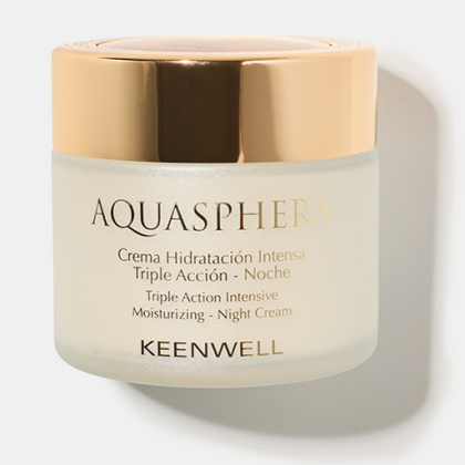 Keenwell - AQUASPHERA - TRIPLE ACTION INTENSIVE MOISTURIZING NIGHT CREAM - Интензивно хидратиращ нощен крем с тройно действие. 80 ml
