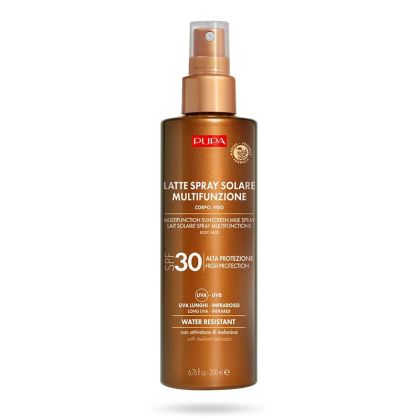 Pupa - SUN - MULTIFUNCTION SUNSCREEN MILK SPRAY SPF 15 / SPF 30   - Слънцезащитно мляко спрей за тяло, лице и коса   SPF 15 /  SPF30 . 200 ml