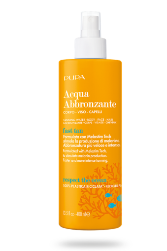 Pupa  SUN- TANNING WATER BODY FACE HAIR   / ВОДА ЗА УСКОРЯВАНЕ И НАСИЩАНЕ НА ТЕНА ТЯЛО ЛИЦЕ. 400 ml