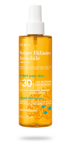 Pupa  SUN - INVISIBLE TWO-PHASE SUNSCREEN SPF  50, 30, 15 BODY - FACE  / ДВУФАЗЕН ПРЕДПАЗВАЩ СПРЕЙ SPF 50, 30, 15  за ТЯЛО - ЛИЦЕ.. 200 ml