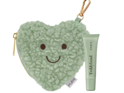 PUPA MILANO - TEDDYLAND  Балсам за устни + мини несесер във формата на сърце.10 ml