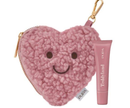 PUPA MILANO - TEDDYLAND  Балсам за устни + мини несесер във формата на сърце.10 ml