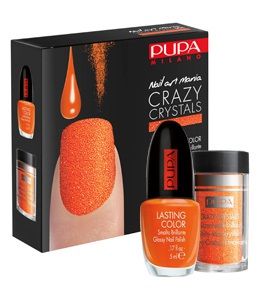 Pupa - Лак с кристали Orange - CRAZY CRYSTALS LASTING COLOR.