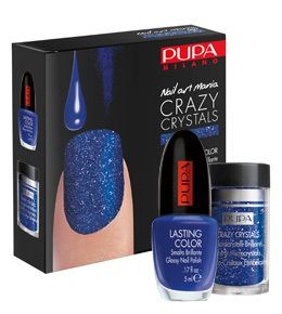 Pupa - Лак с кристали Dark Blue - CRAZY CRYSTALS LASTING COLOR.