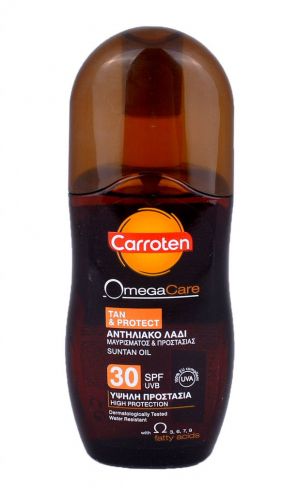 Carroten - Слънцезащитно олио за бързо придобиване на тен SPF30 - Omega Care Tan&Protect  SPF30  125 ml.