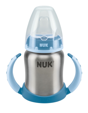 NUK - Шише от неръждаема стомана 125 мл. термо, 6+ мес. - First Choice.