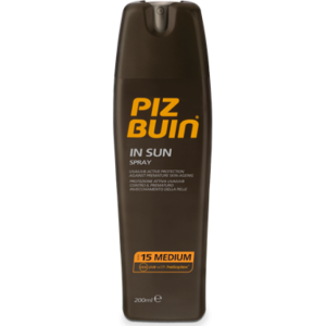 Piz Buin - Слънцезащитен  хидратиращ спрей InSun Spray  SPF 15/30. 200 ml
