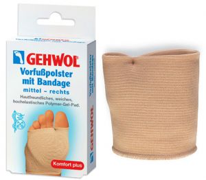Gehwol - Възглавница за предната част на стъпалото , с еластичен бинт, за десен крак.
