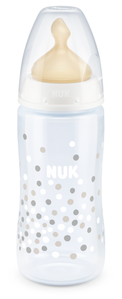 NUK - Стъклено шише 240 мл. каучук микс, 0-6 мес, р-р М - FC.
