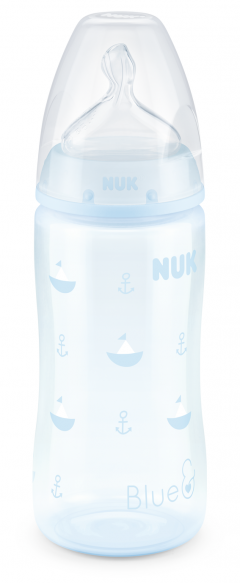 NUK - First Choice РР шише 300мл силикон , 0-6 мес., р-р М - BLUE