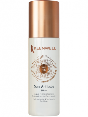Keenwell - SUN ATTITUDE - Spray multi-protective & tan booster sun water spf 15 - Мултизащитна слънчева вода за бърз тен SPF 15. 150 ml.