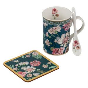 New Wish Studio Porcelain - Сет чаша за кафе + кутия - Полски цветя