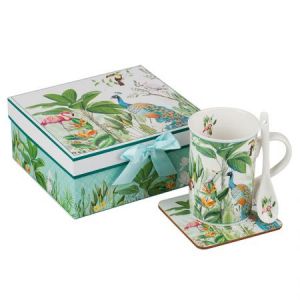 New Wish Studio Porcelain - Фламинго сет кафе+лъжичка и чинийка