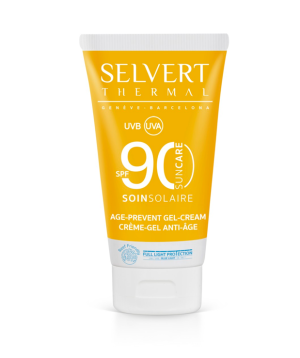 Selvert Thermal  - Sun Care Age Prevent Gel-Cream SPF 90 - Гел-крем за лице и деколте с висока защита  за чувствителна и фотореактивна кожа. 50ml