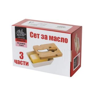 Lancaster Taste Collection - Комплект кутия за масло с нож за рязане и дъска